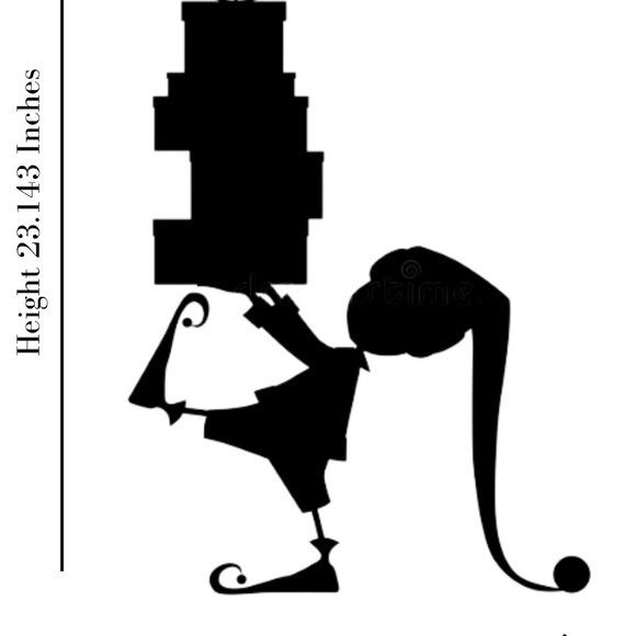 Giant CHRISTMAS ELF carrying Christmas Window Cling Decal silhouette|Reusable - Picture 3 of 5
